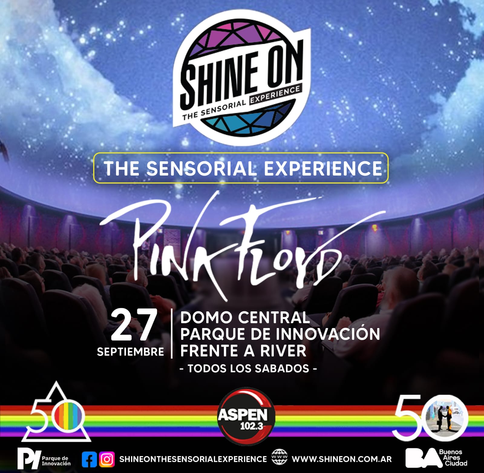 SHINE ON - The Sensorial Experience (The Dark Side of The Moon) - 27 de Septiembre - 16 Hs